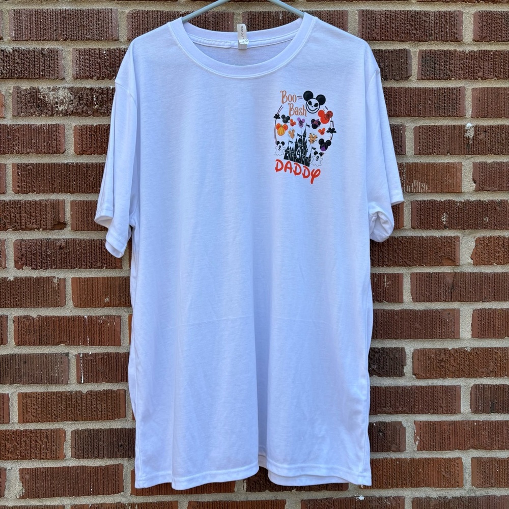 Custom Designed Disney Halloween Boo Bash Daddy Short sleeve White shirt Sz 2XL